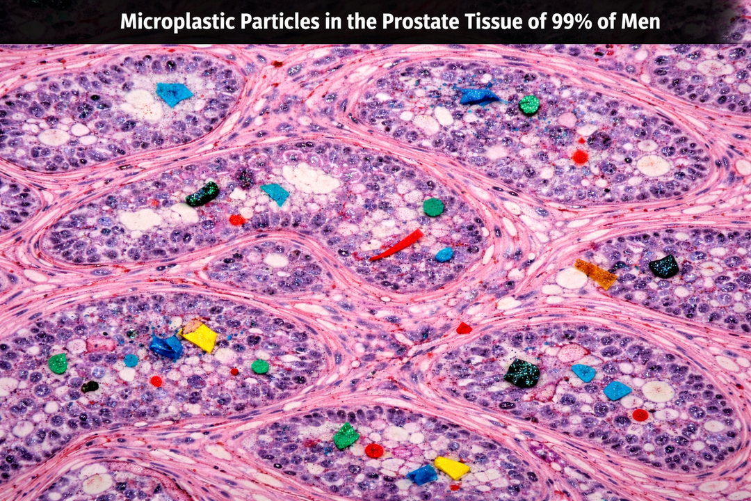 A 2024 University Study Detected Microplastic Particles in the Prostate Tissue of 99% of Men Over 45.